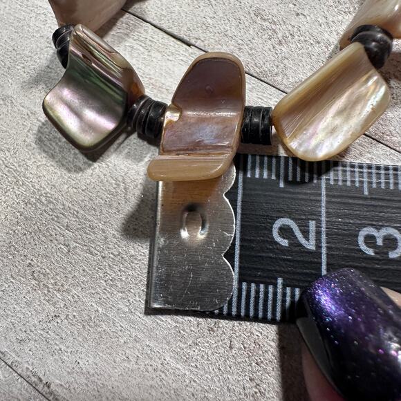 Abalone Mother of Pearl Heishi Necklace – Southwestern Boho Navajo Style - Picture 9 of 12